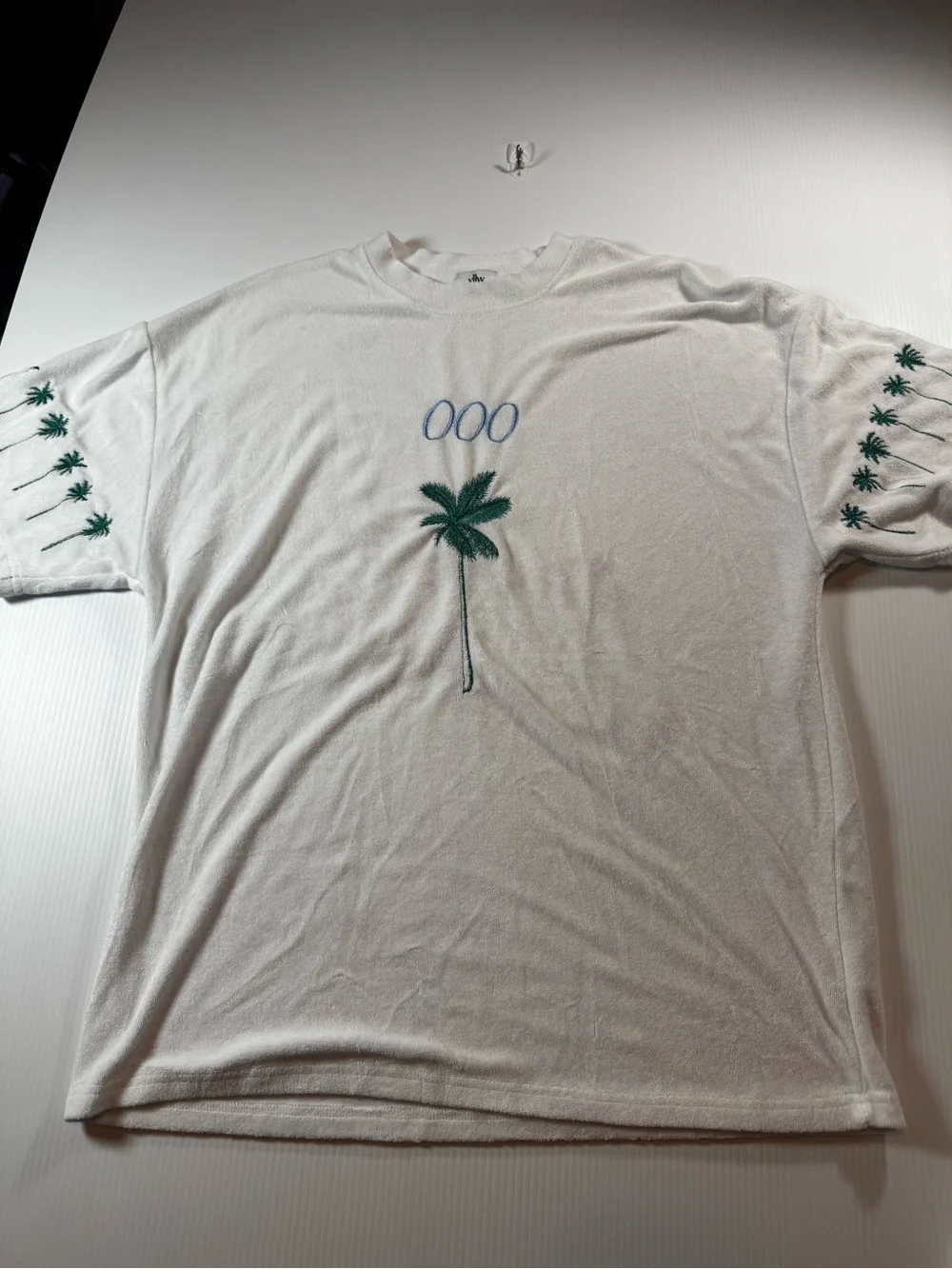 YLLW THE LABEL: 000 Palm Embroidered White Matching Set